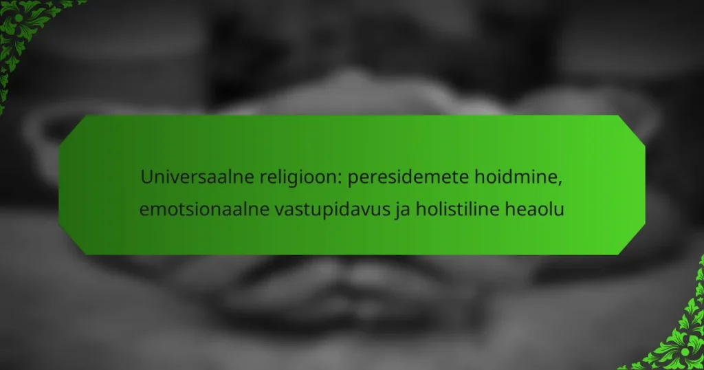 Universaalne religioon: peresidemete hoidmine, emotsionaalne vastupidavus ja holistiline heaolu