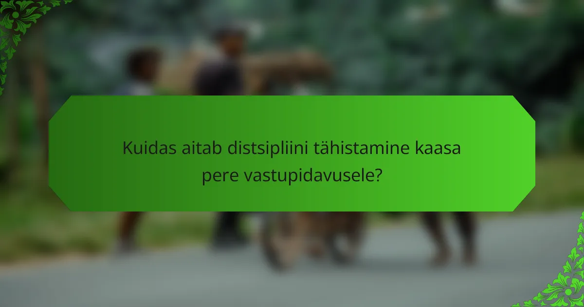 Kuidas aitab distsipliini tähistamine kaasa pere vastupidavusele?