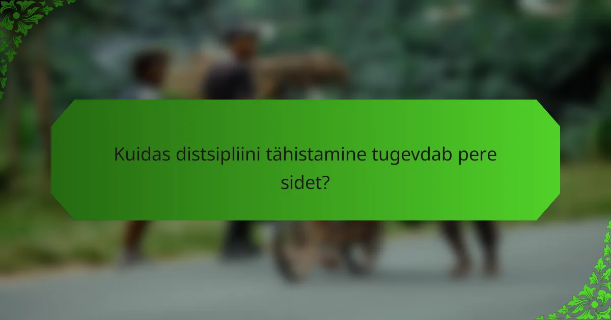Kuidas distsipliini tähistamine tugevdab pere sidet?