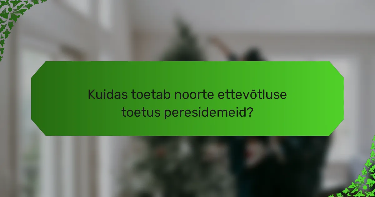 Kuidas toetab noorte ettevõtluse toetus peresidemeid?