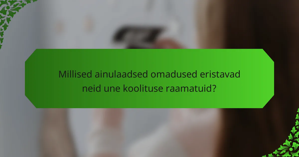 Millised ainulaadsed omadused eristavad neid une koolituse raamatuid?