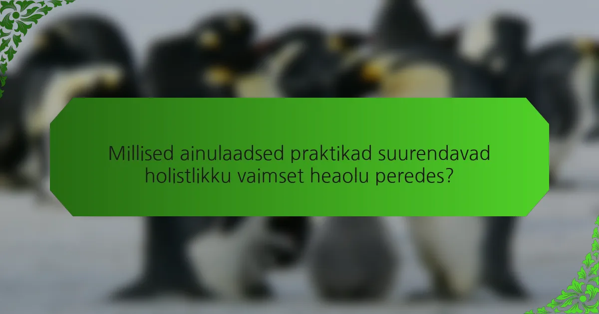 Millised ainulaadsed praktikad suurendavad holistlikku vaimset heaolu peredes?